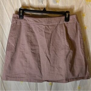 Forever 21 Skirt Women Large Brown/Rose A-Line Short Full Zip Mini Boho Y2K